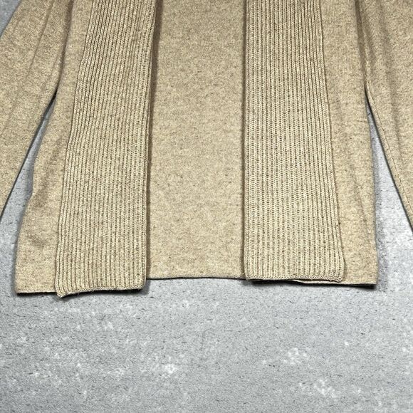 Vince Sweater Womens Medium Beige Wool Cashmere Open Front Cardigan Long Knit - Picture 3 of 10